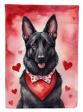 Black German Shepherd My Valentine Garden Flag Mailbox Decorative Yard Banner Outside Patio Artwork for Flower Beds, Garden Size, Multicolor
