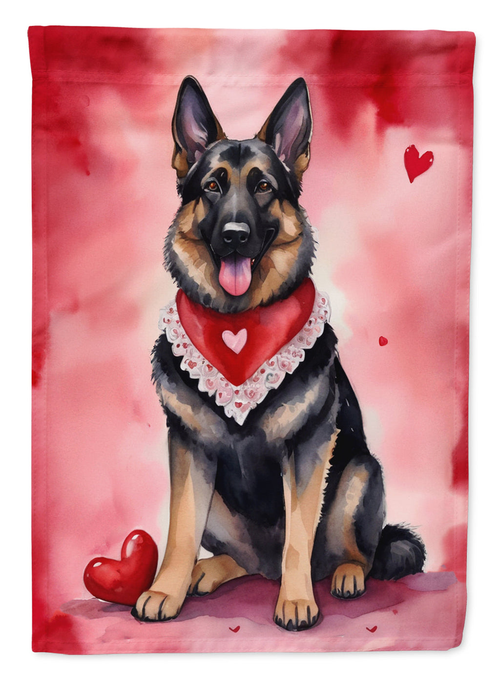 German Shepherd My Valentine Garden Flag Mailbox Decorative Yard Banner Outside Patio Artwork for Flower Beds, Garden Size, Multicolor