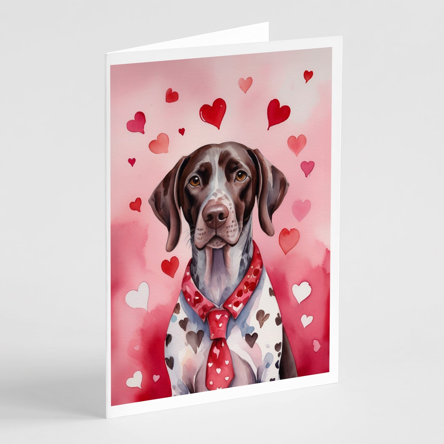 German Shorthaired Pointer My Valentine Greeting Cards Pack of 8 Blank Cards with Envelopes Whimsical A7 Size 5x7