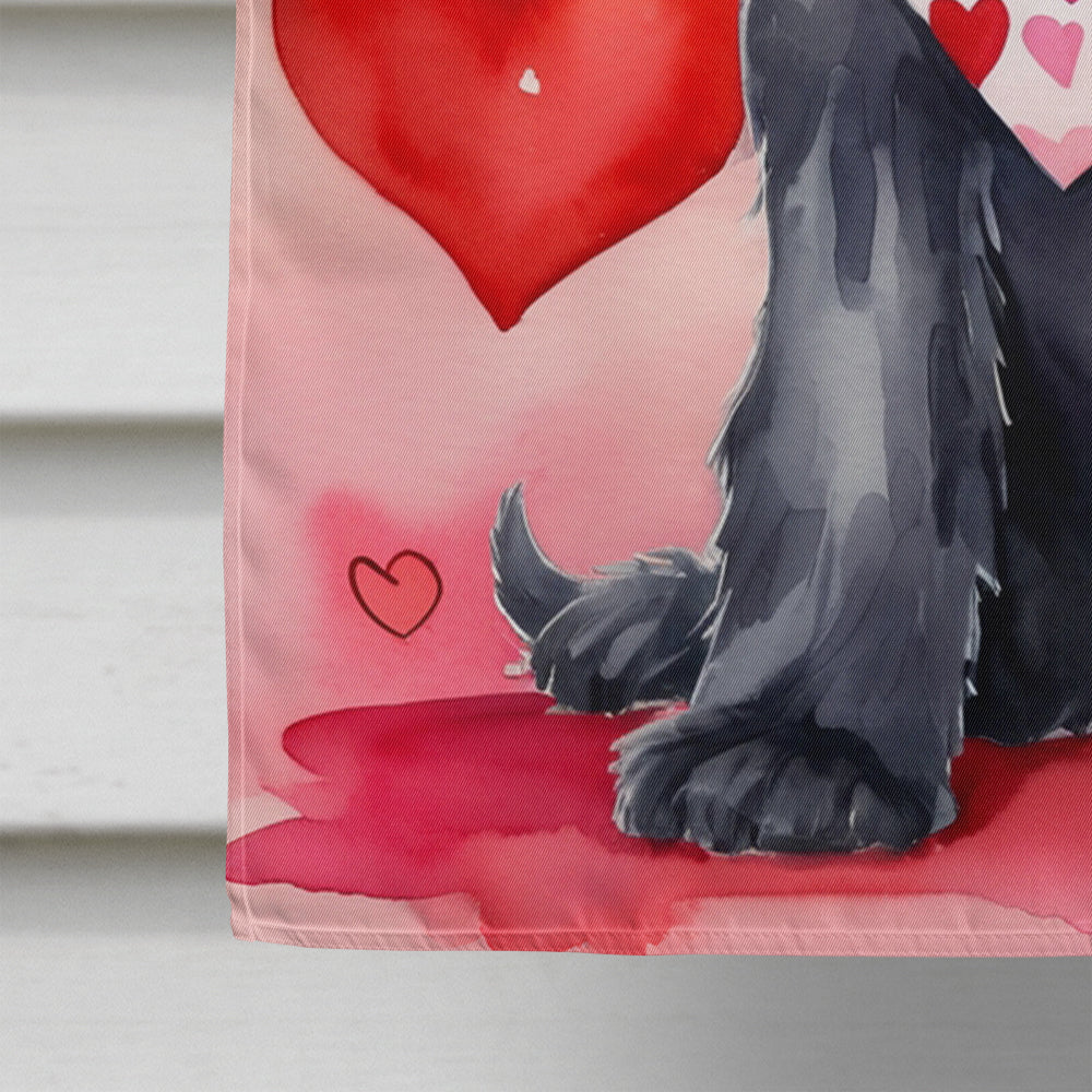 Giant Schnauzer My Valentine House Flag 28x40 Porch Sleeve Pole Decorative Outside Yard Banner Artwork Wall Hanging, Polyester