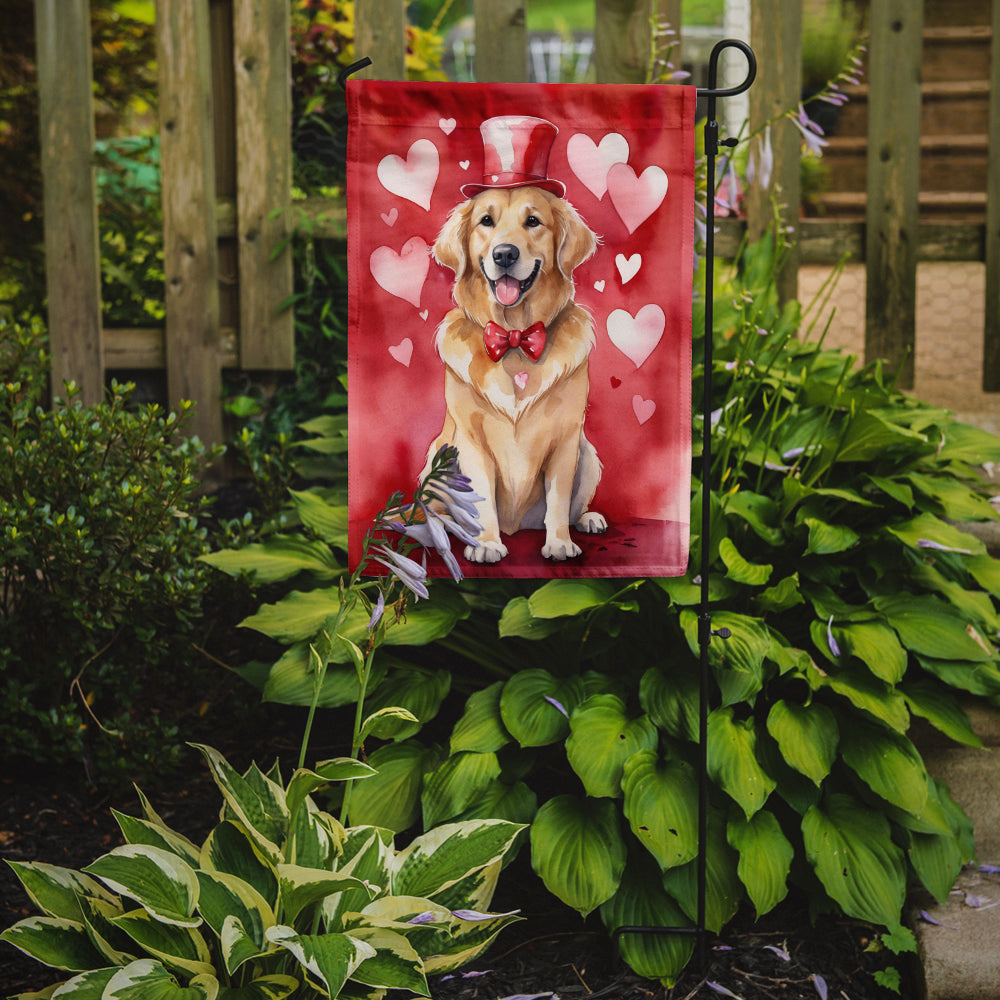 Golden Retriever My Valentine Garden Flag Mailbox Decorative Yard Banner Outside Patio Artwork for Flower Beds, Garden Size, Multicolor