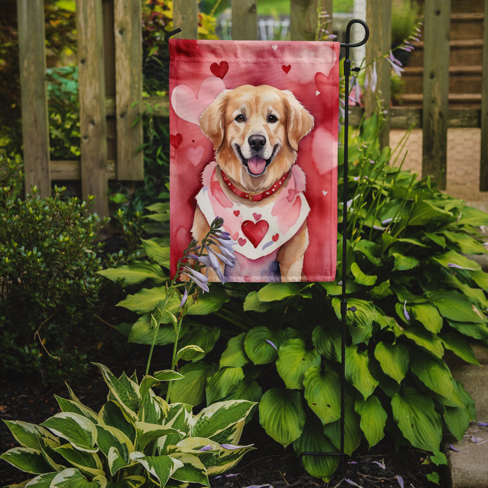 Golden Retriever My Valentine Garden Flag Mailbox Decorative Yard Banner Outside Patio Artwork for Flower Beds, Garden Size, Multicolor
