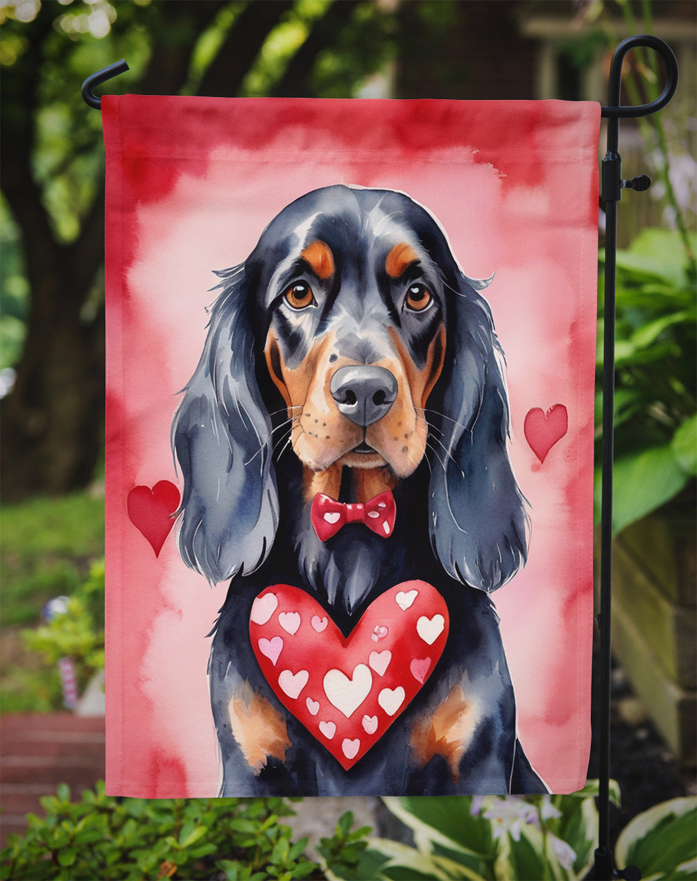 Gordon Setter My Valentine Garden Flag Mailbox Decorative Yard Banner Outside Patio Artwork for Flower Beds, Garden Size, Multicolor