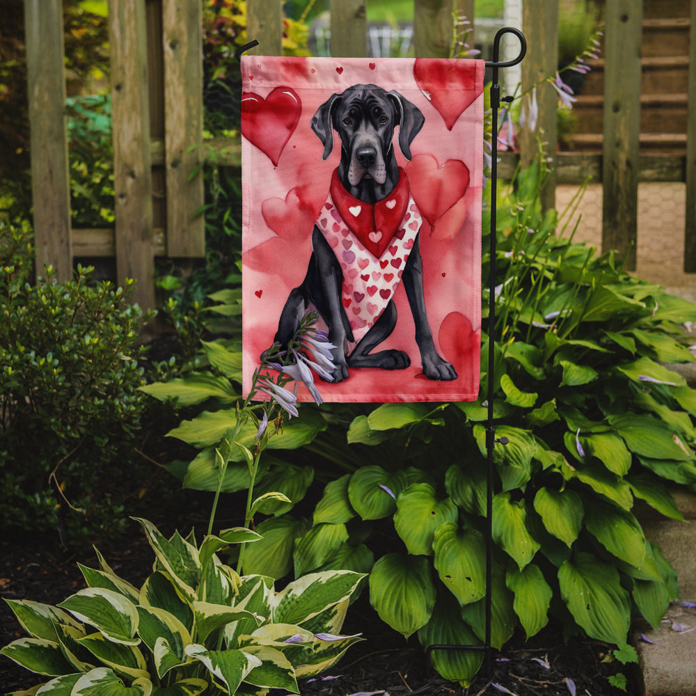 Great Dane My Valentine Garden Flag Mailbox Decorative Yard Banner Outside Patio Artwork for Flower Beds, Garden Size, Multicolor