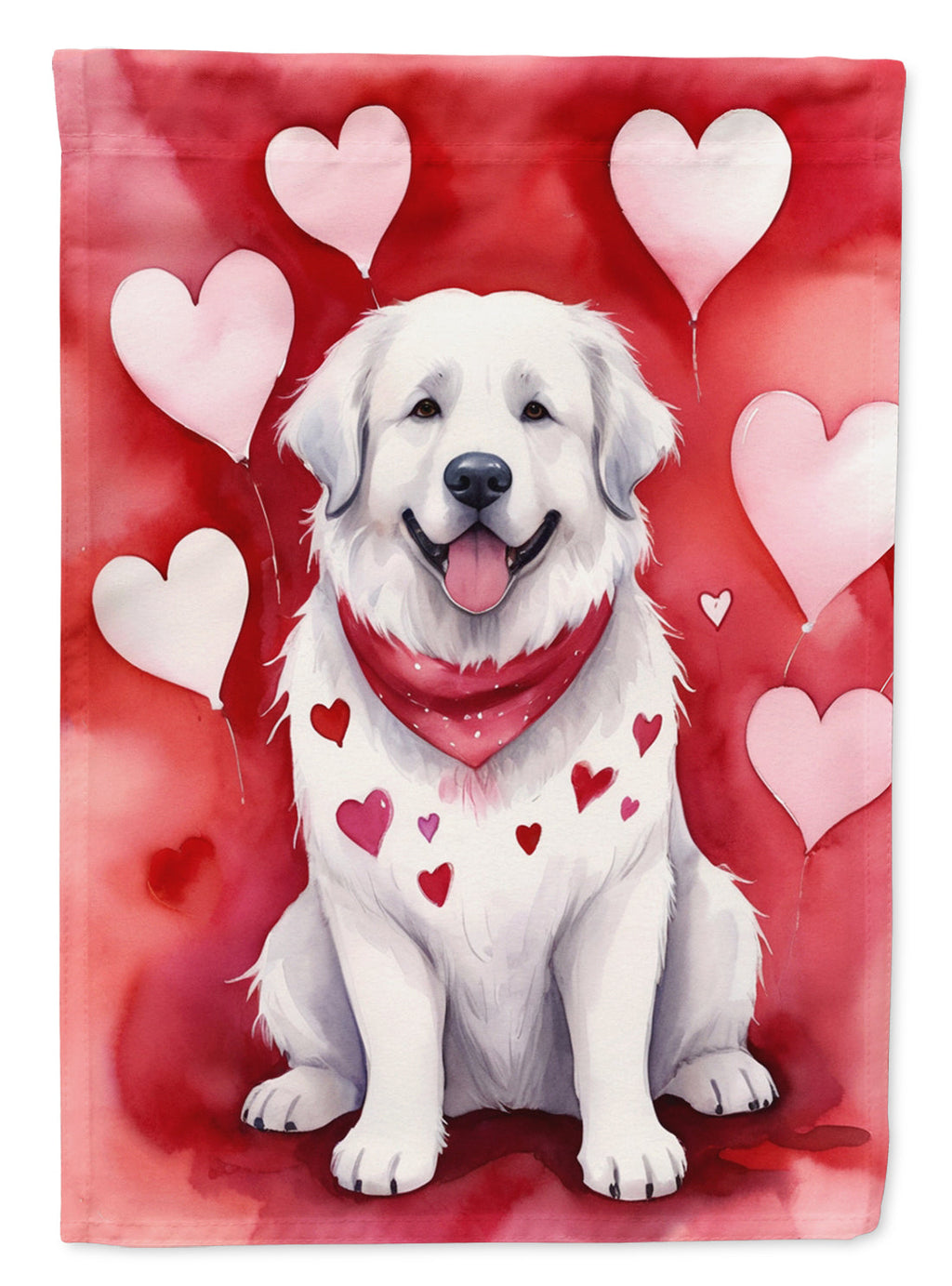 Great Pyrenees My Valentine Garden Flag Mailbox Decorative Yard Banner Outside Patio Artwork for Flower Beds, Garden Size, Multicolor