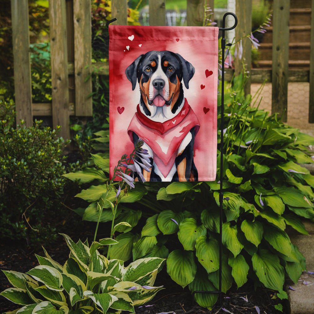 Greater Swiss Mountain Dog My Valentine Garden Flag Mailbox Decorative Yard Banner Outside Patio Artwork for Flower Beds, Garden Size, Multicolor