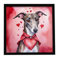 Greyhound My Valentine Framed Metal Print Bathroom, Kitchen, Office, Home Decor Wall Art Ready to Hang, Square, 8X8