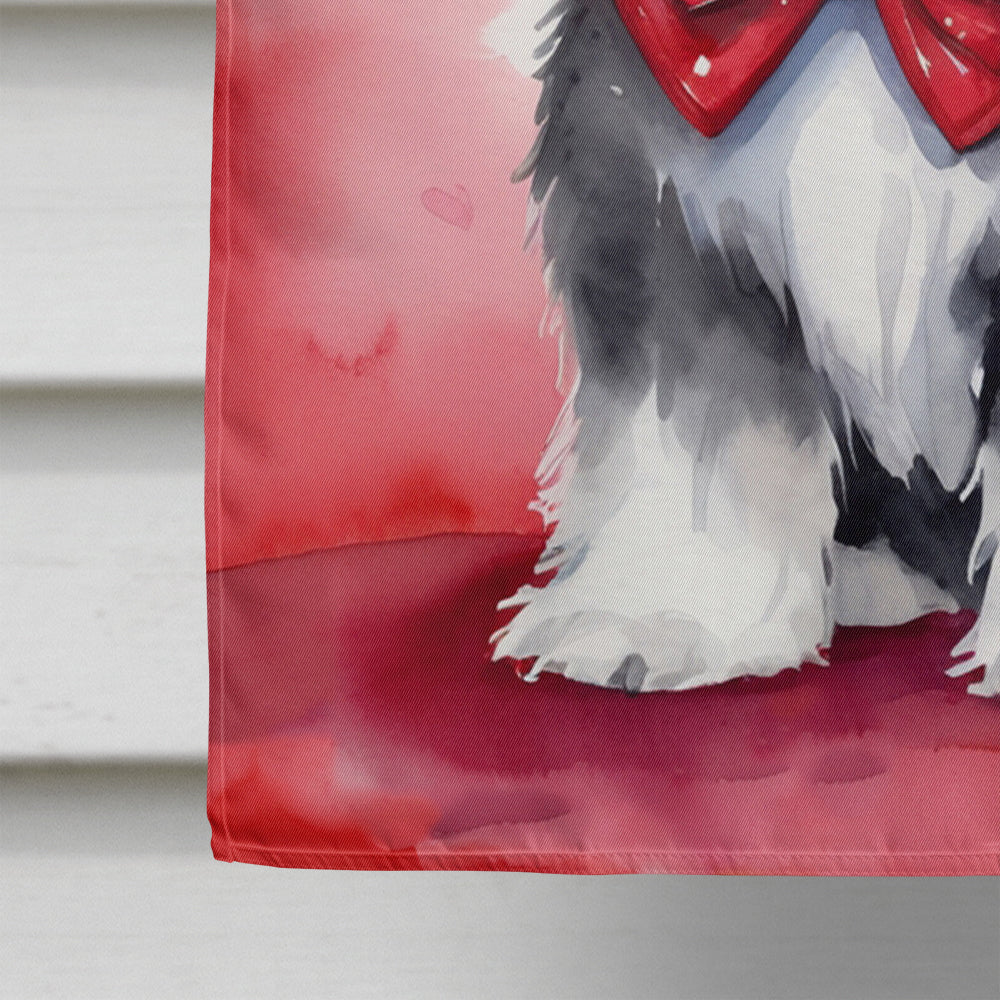 Havanese My Valentine House Flag 28x40 Porch Sleeve Pole Decorative Outside Yard Banner Artwork Wall Hanging, Polyester