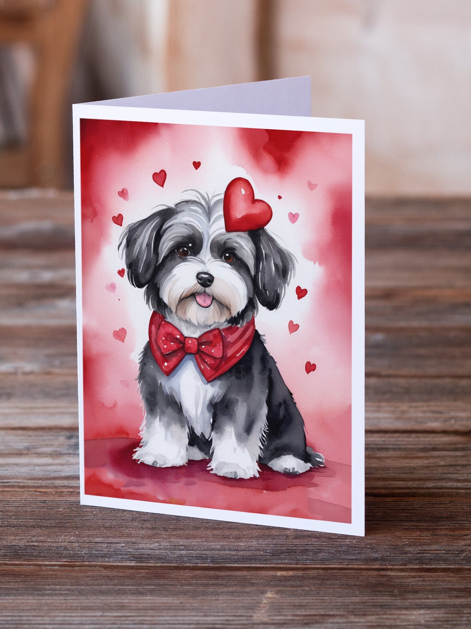 Havanese My Valentine Greeting Cards Pack of 8 Blank Cards with Envelopes Whimsical A7 Size 5x7