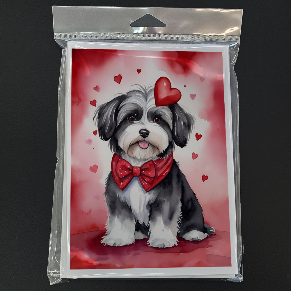 Havanese My Valentine Greeting Cards Pack of 8 Blank Cards with Envelopes Whimsical A7 Size 5x7