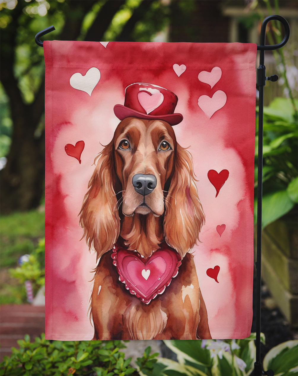 Irish Setter My Valentine Garden Flag Mailbox Decorative Yard Banner Outside Patio Artwork for Flower Beds, Garden Size, Multicolor