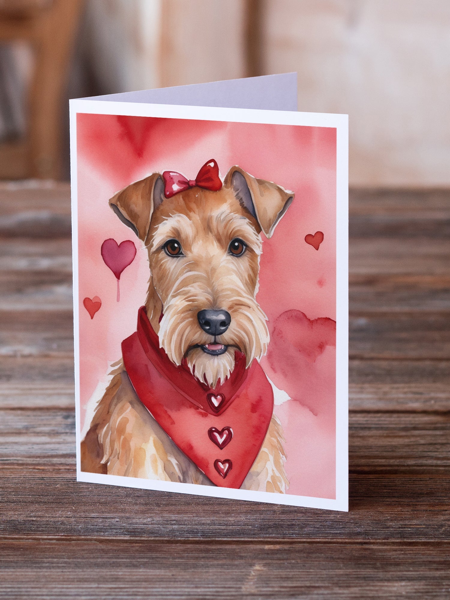 Irish Terrier My Valentine Greeting Cards Pack of 8 Blank Cards with Envelopes Whimsical A7 Size 5x7
