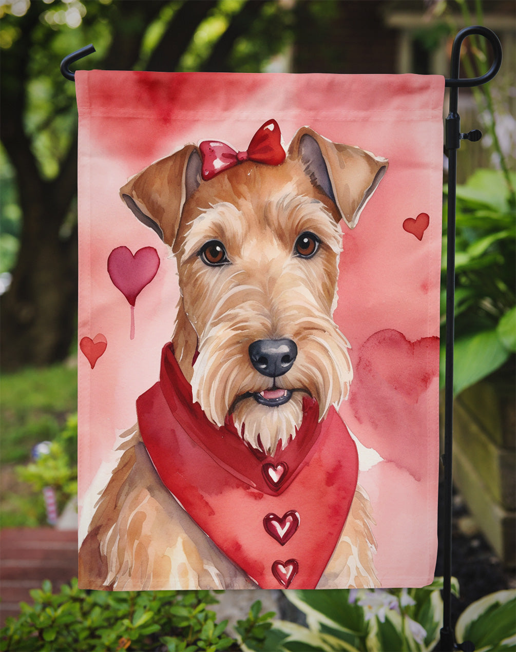 Irish Terrier My Valentine Garden Flag Mailbox Decorative Yard Banner Outside Patio Artwork for Flower Beds, Garden Size, Multicolor