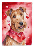 Irish Terrier My Valentine House Flag 28x40 Porch Sleeve Pole Decorative Outside Yard Banner Artwork Wall Hanging, Polyester
