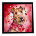 Irish Terrier My Valentine Framed Metal Print Bathroom, Kitchen, Office, Home Decor Wall Art Ready to Hang, Square, 8X8