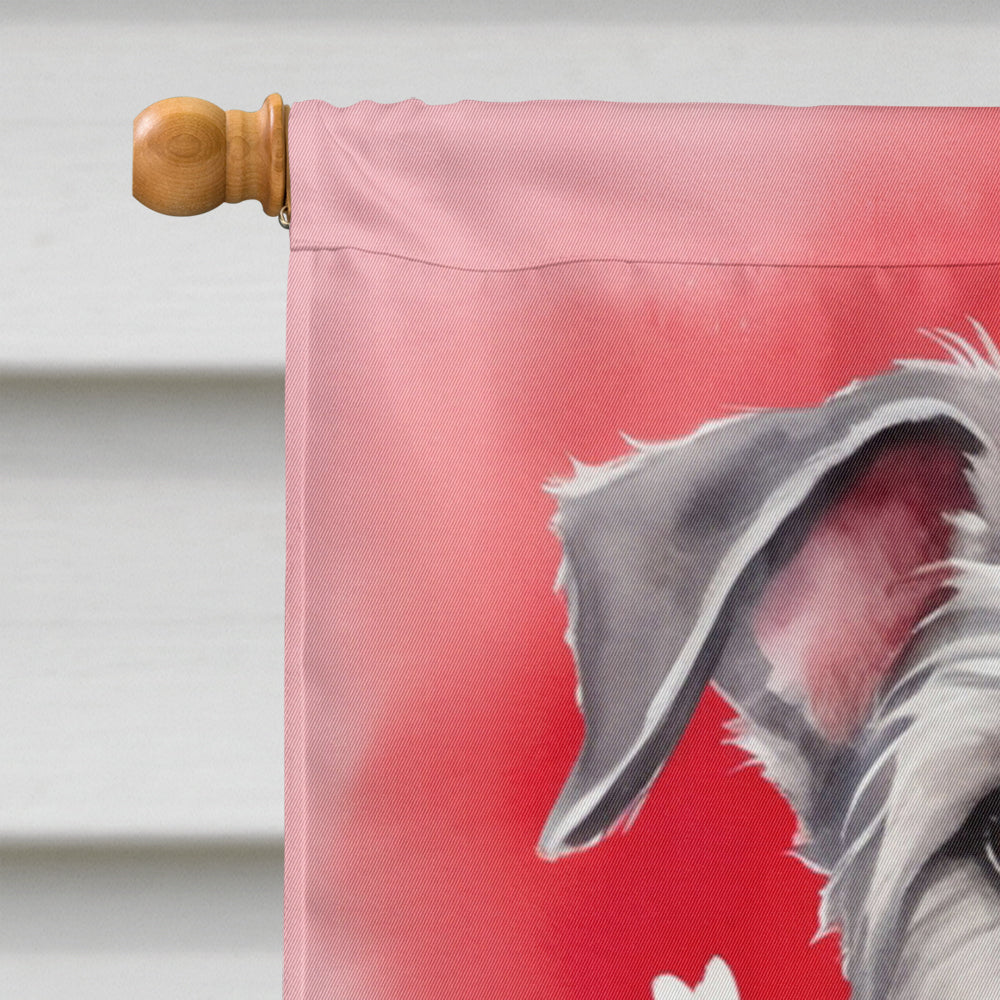 Irish Wolfhound My Valentine House Flag 28x40 Porch Sleeve Pole Decorative Outside Yard Banner Artwork Wall Hanging, Polyester