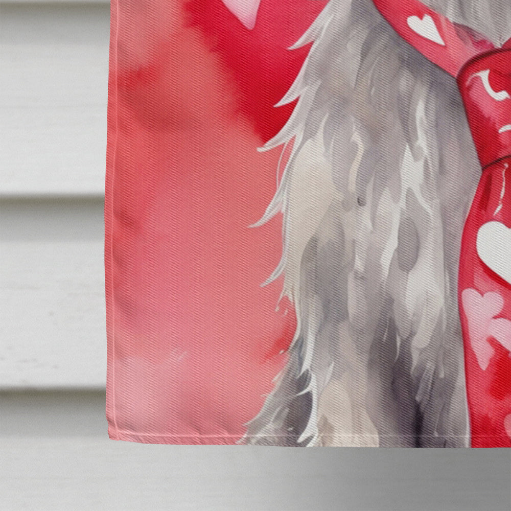 Irish Wolfhound My Valentine House Flag 28x40 Porch Sleeve Pole Decorative Outside Yard Banner Artwork Wall Hanging, Polyester