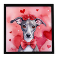 Italian Greyhound My Valentine Framed Metal Print Bathroom, Kitchen, Office, Home Decor Wall Art Ready to Hang, Square, 8X8