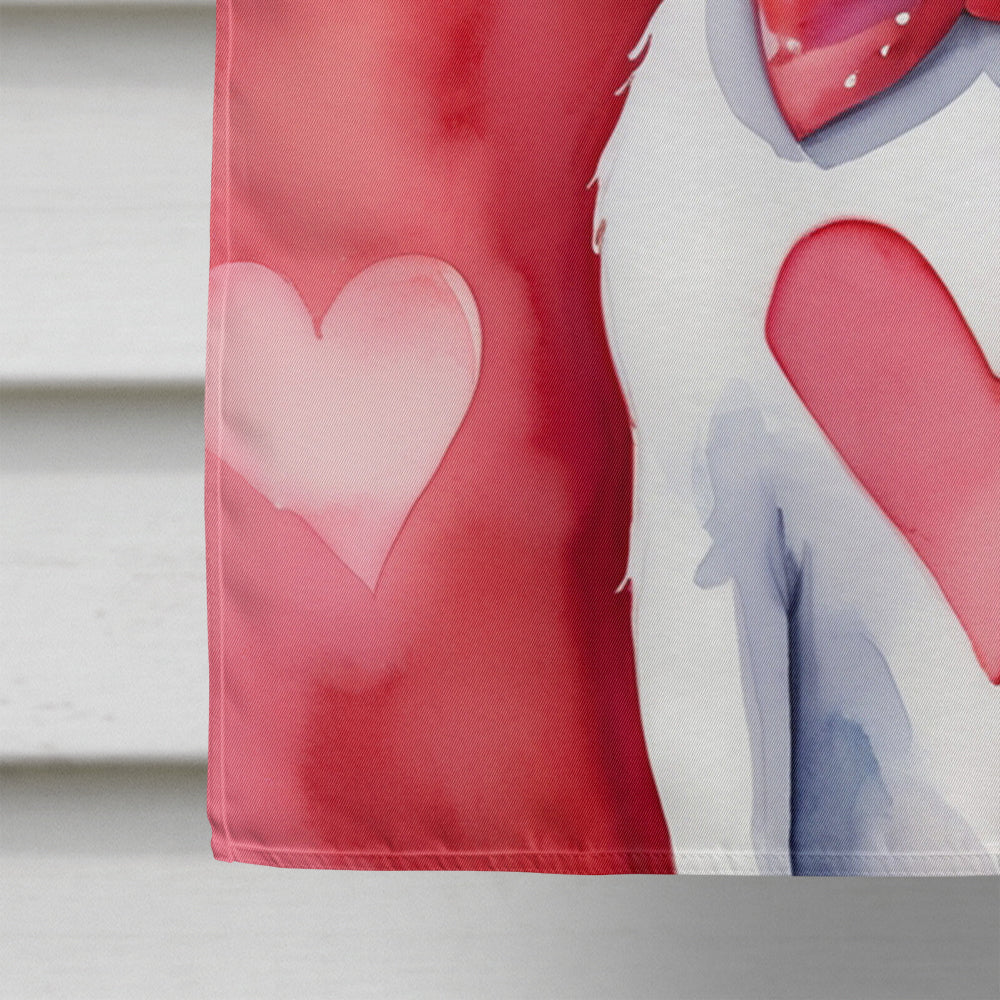 Jack Russell Terrier My Valentine House Flag 28x40 Porch Sleeve Pole Decorative Outside Yard Banner Artwork Wall Hanging, Polyester