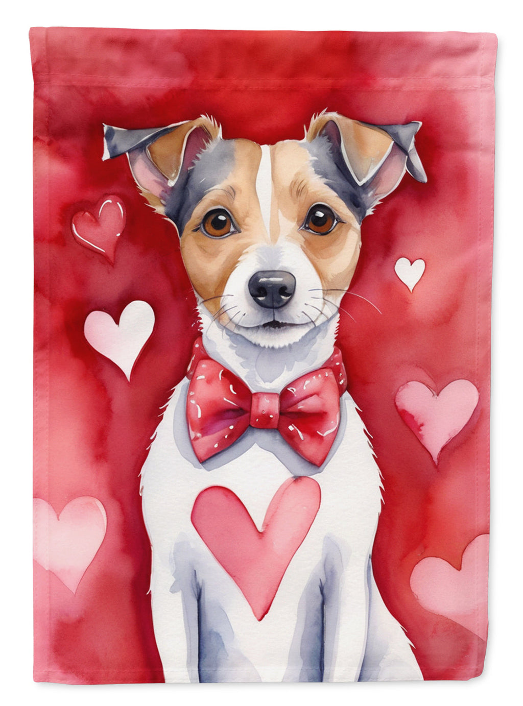 Jack Russell Terrier My Valentine Garden Flag Mailbox Decorative Yard Banner Outside Patio Artwork for Flower Beds, Garden Size, Multicolor