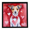 Jack Russell Terrier My Valentine Framed Metal Print Bathroom, Kitchen, Office, Home Decor Wall Art Ready to Hang, Square, 8X8