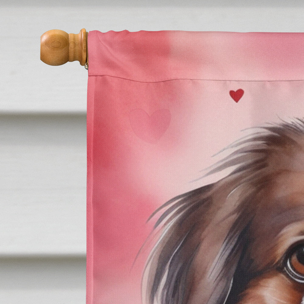 Japanese Chin My Valentine House Flag 28x40 Porch Sleeve Pole Decorative Outside Yard Banner Artwork Wall Hanging, Polyester