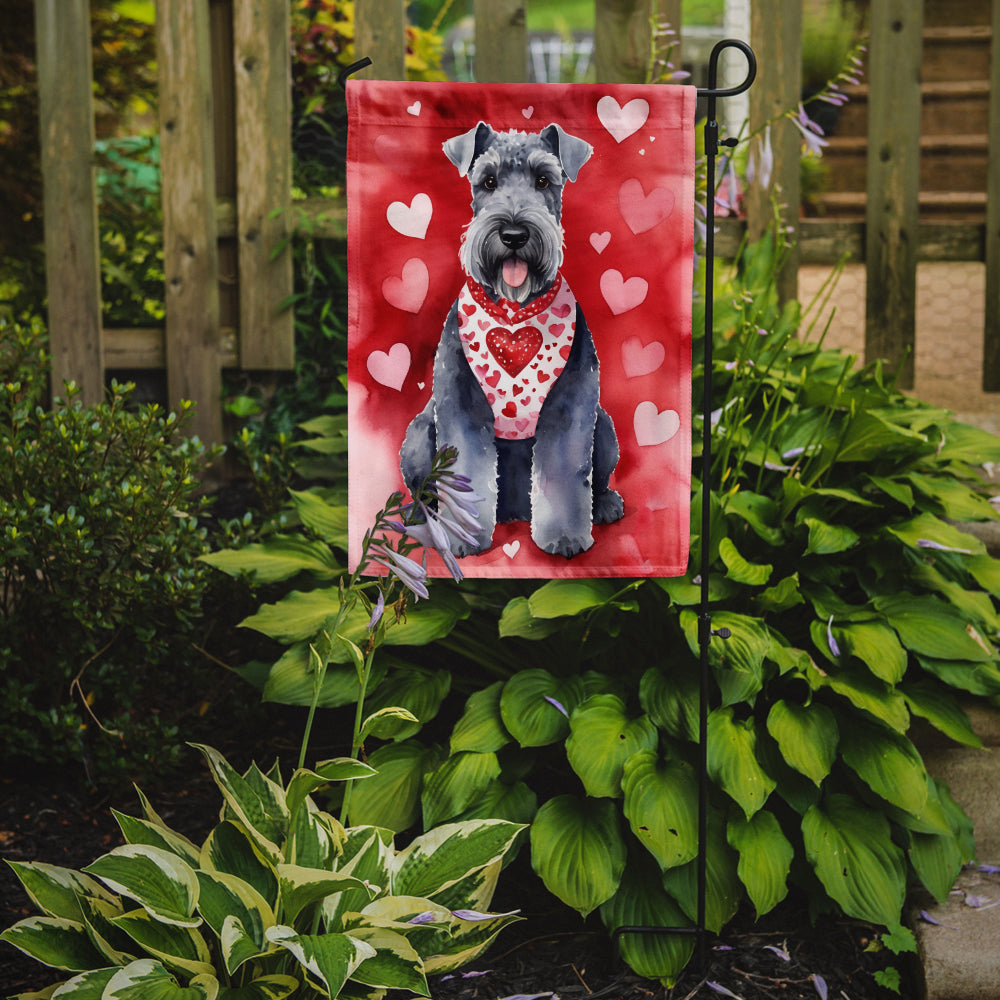 Kerry Blue Terrier My Valentine Garden Flag Mailbox Decorative Yard Banner Outside Patio Artwork for Flower Beds, Garden Size, Multicolor