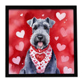 Kerry Blue Terrier My Valentine Framed Metal Print Bathroom, Kitchen, Office, Home Decor Wall Art Ready to Hang, Square, 8X8