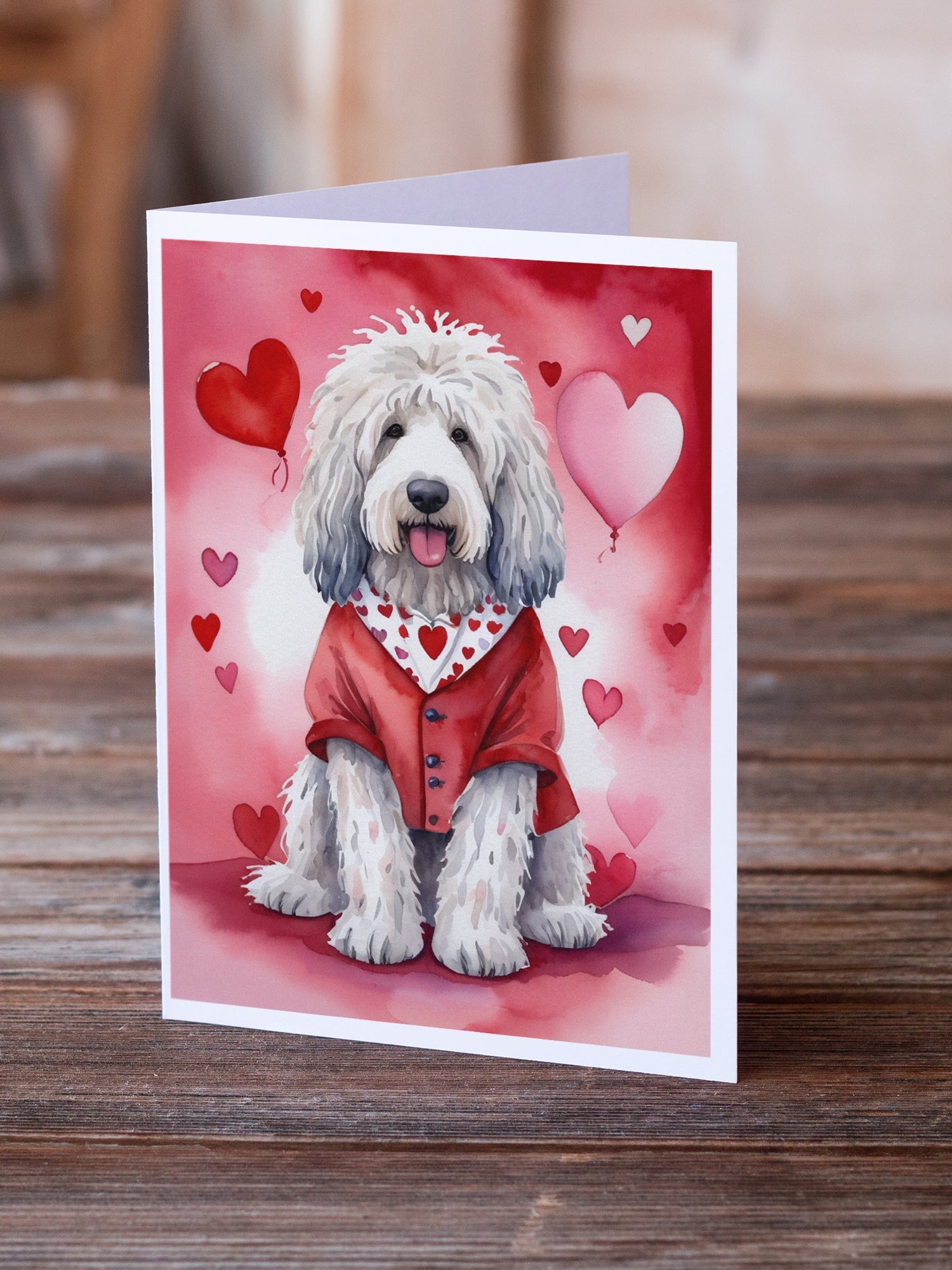Komondor My Valentine Greeting Cards Pack of 8 Blank Cards with Envelopes Whimsical A7 Size 5x7
