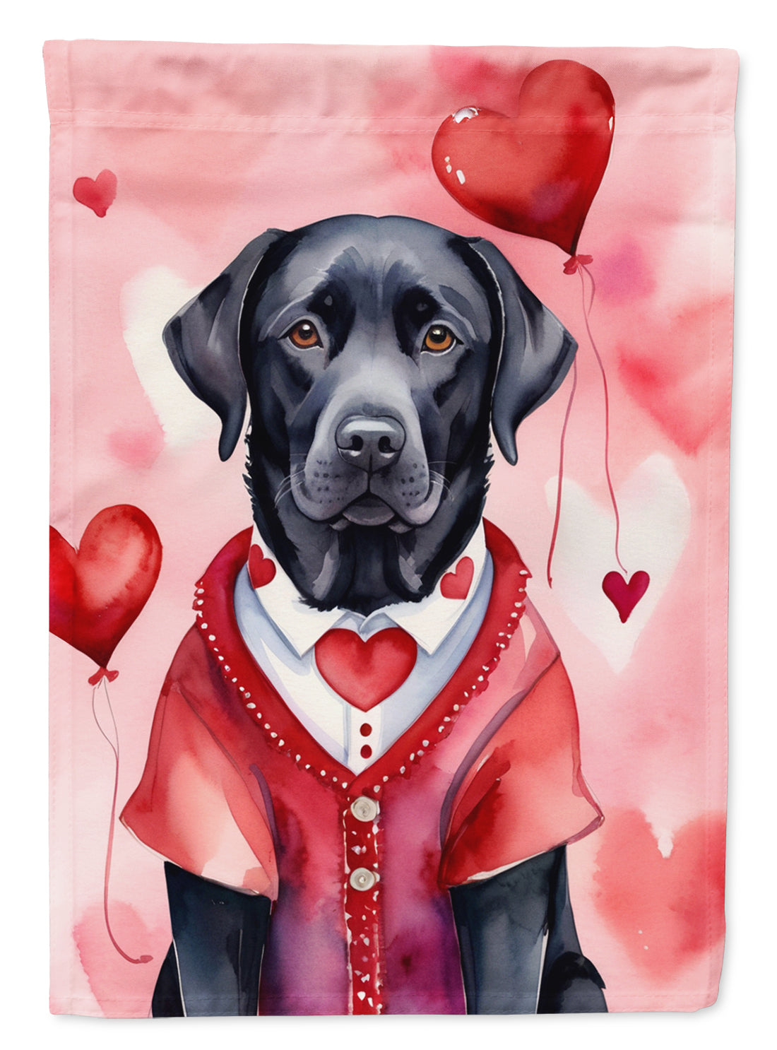 Black Labrador Retriever My Valentine Garden Flag Mailbox Decorative Yard Banner Outside Patio Artwork for Flower Beds, Garden Size, Multicolor