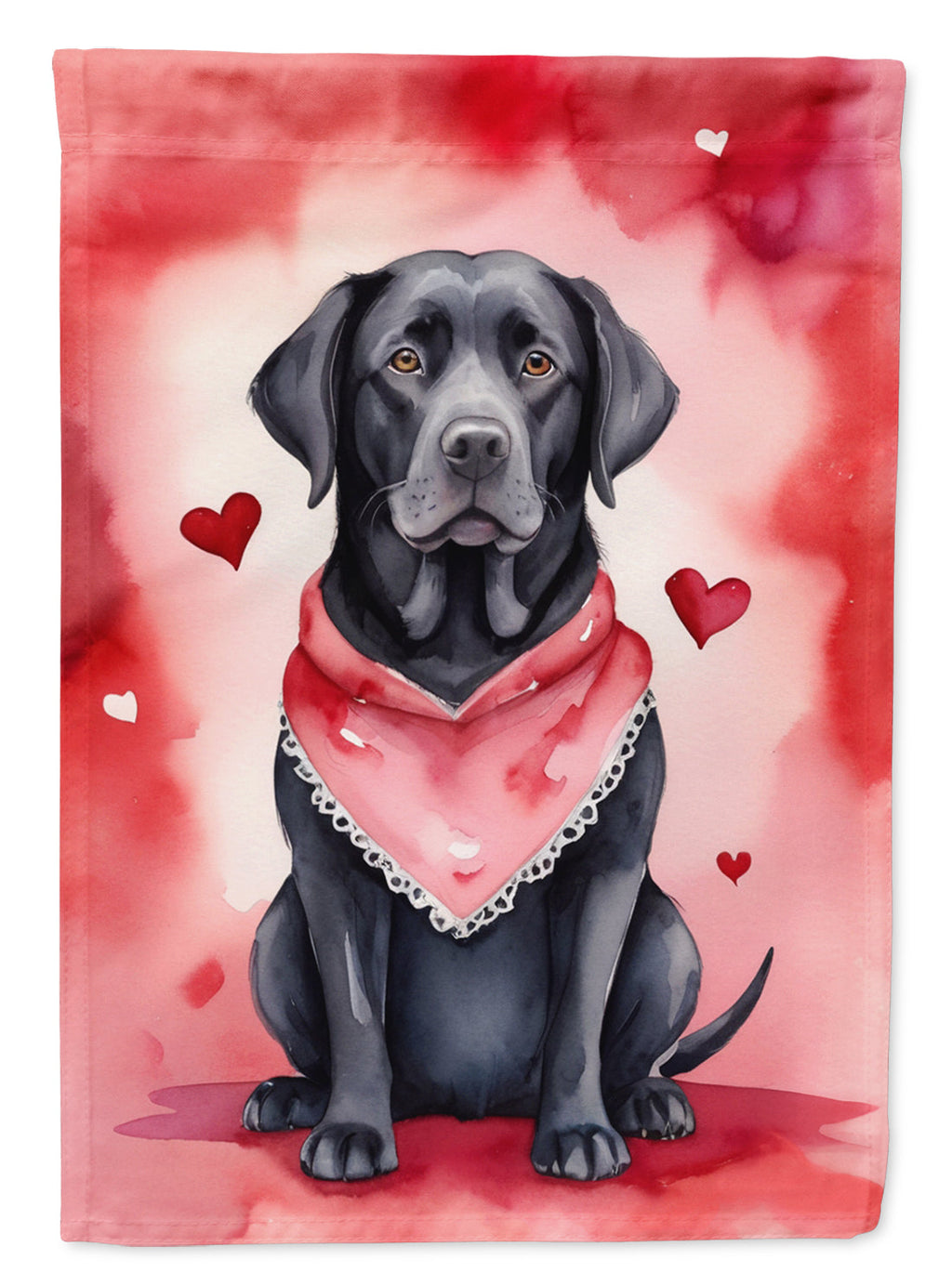 Black Labrador Retriever My Valentine Garden Flag Mailbox Decorative Yard Banner Outside Patio Artwork for Flower Beds, Garden Size, Multicolor