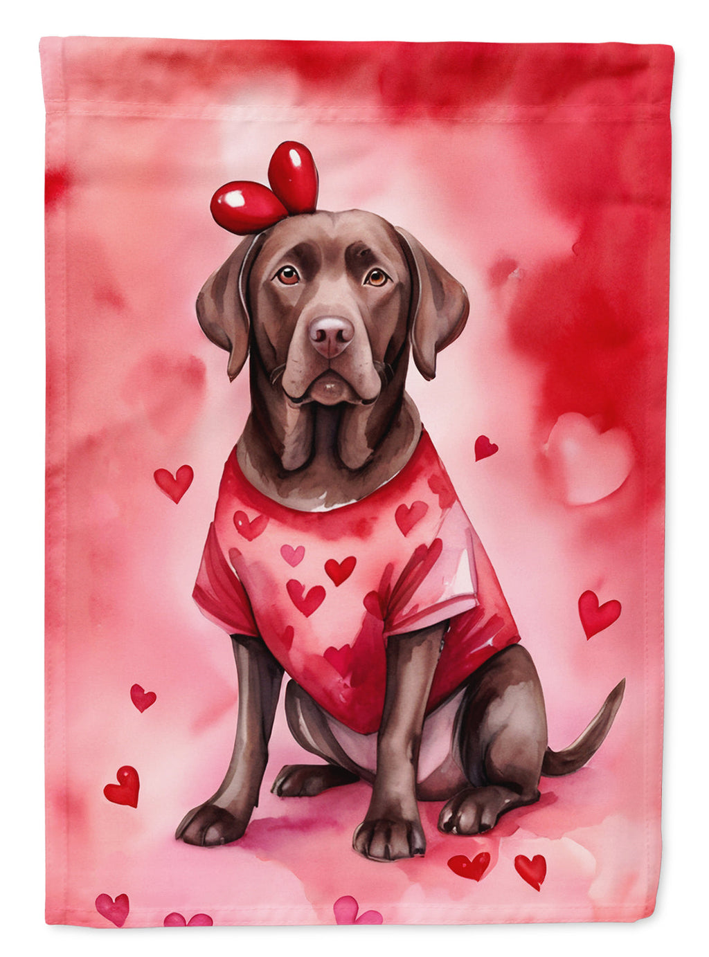 Chocolate Labrador Retriever My Valentine Garden Flag Mailbox Decorative Yard Banner Outside Patio Artwork for Flower Beds, Garden Size, Multicolor