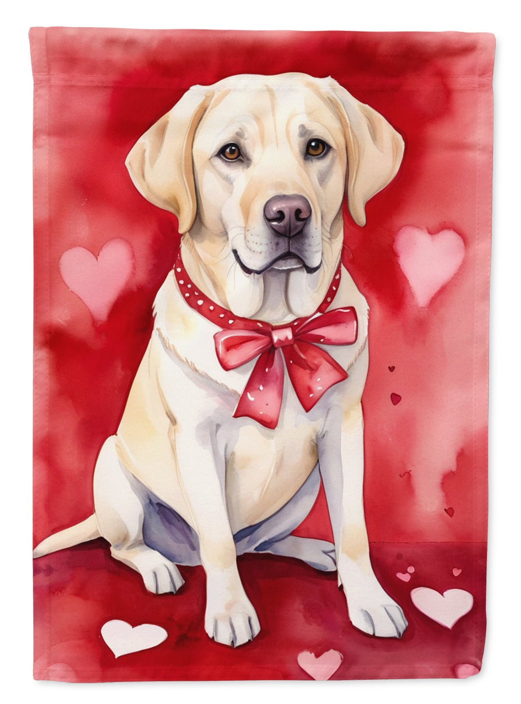 Yellow Labrador Retriever My Valentine Garden Flag Mailbox Decorative Yard Banner Outside Patio Artwork for Flower Beds, Garden Size, Multicolor
