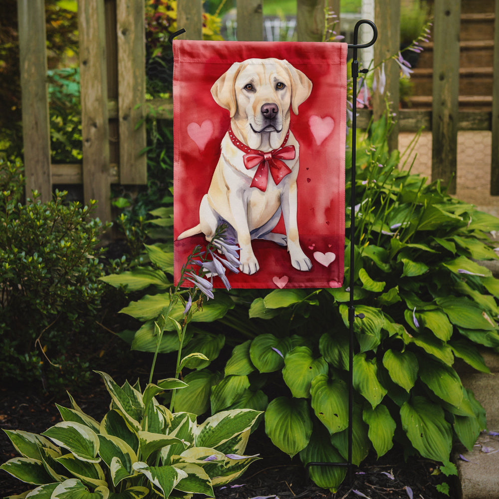 Yellow Labrador Retriever My Valentine Garden Flag Mailbox Decorative Yard Banner Outside Patio Artwork for Flower Beds, Garden Size, Multicolor