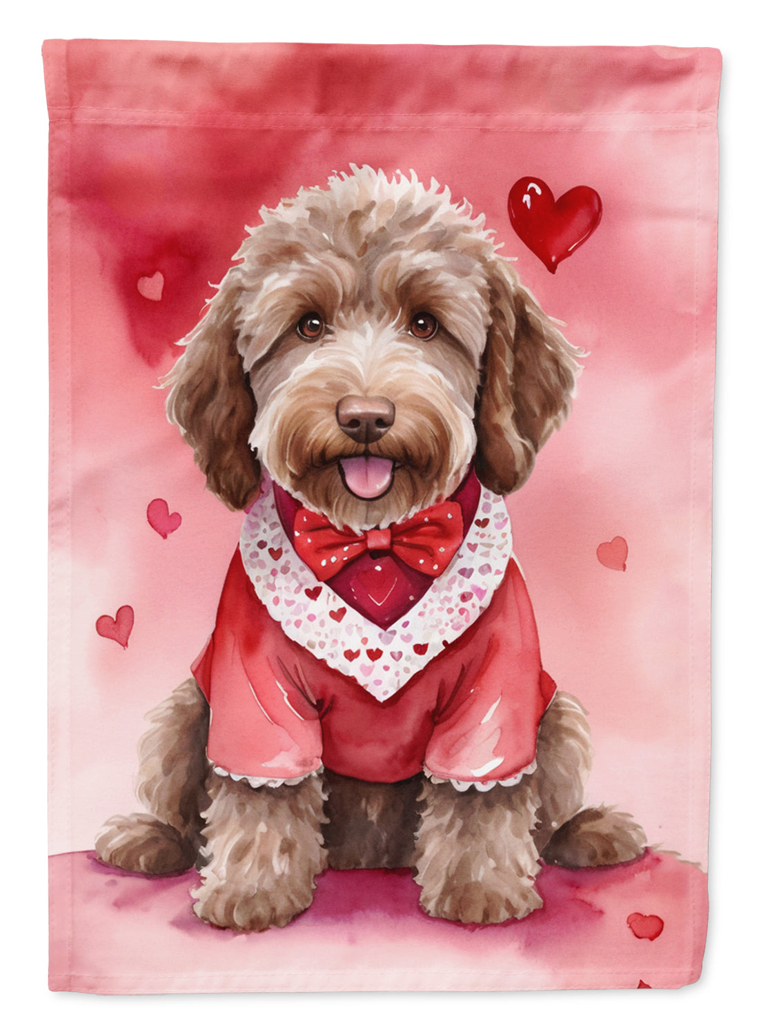 Labradoodle My Valentine Garden Flag Mailbox Decorative Yard Banner Outside Patio Artwork for Flower Beds, Garden Size, Multicolor
