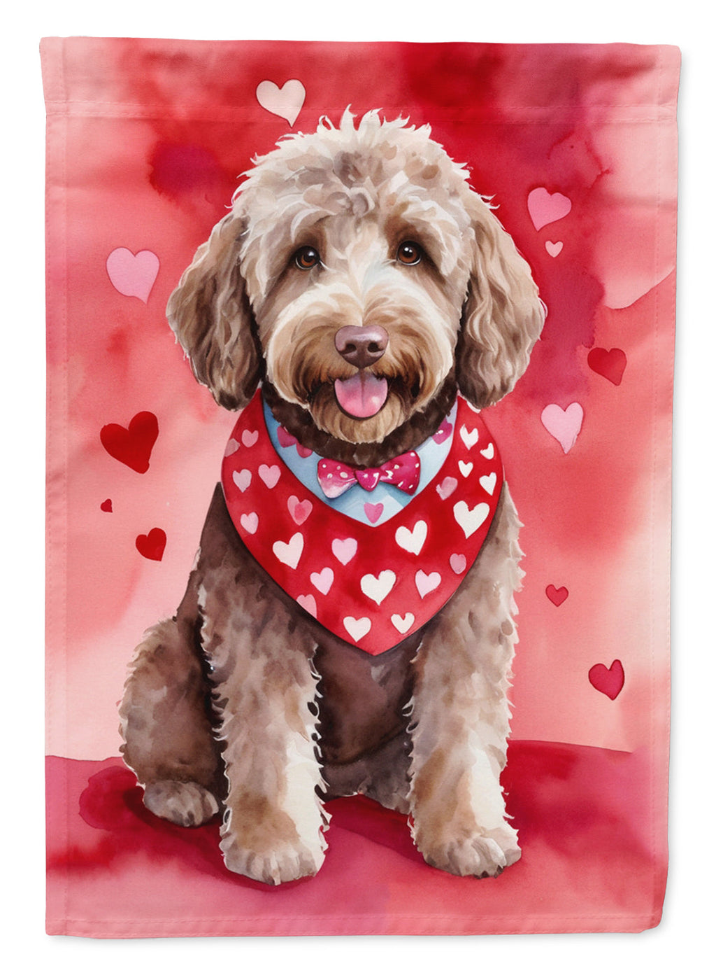 Labradoodle My Valentine Garden Flag Mailbox Decorative Yard Banner Outside Patio Artwork for Flower Beds, Garden Size, Multicolor