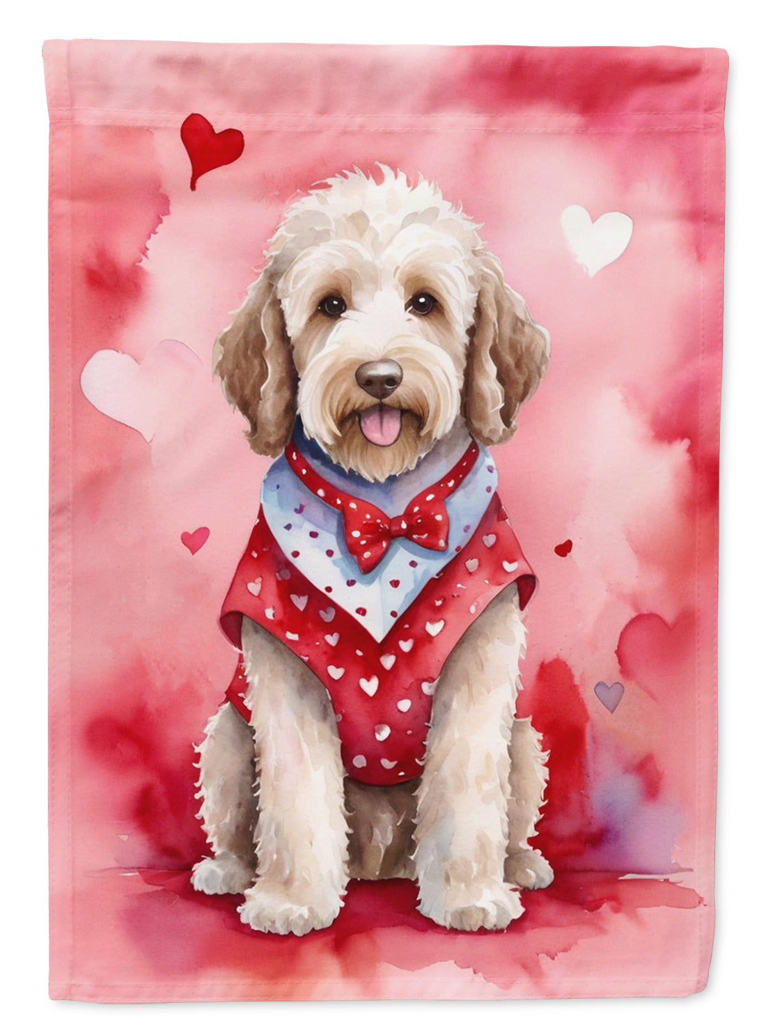 Labradoodle My Valentine Garden Flag Mailbox Decorative Yard Banner Outside Patio Artwork for Flower Beds, Garden Size, Multicolor