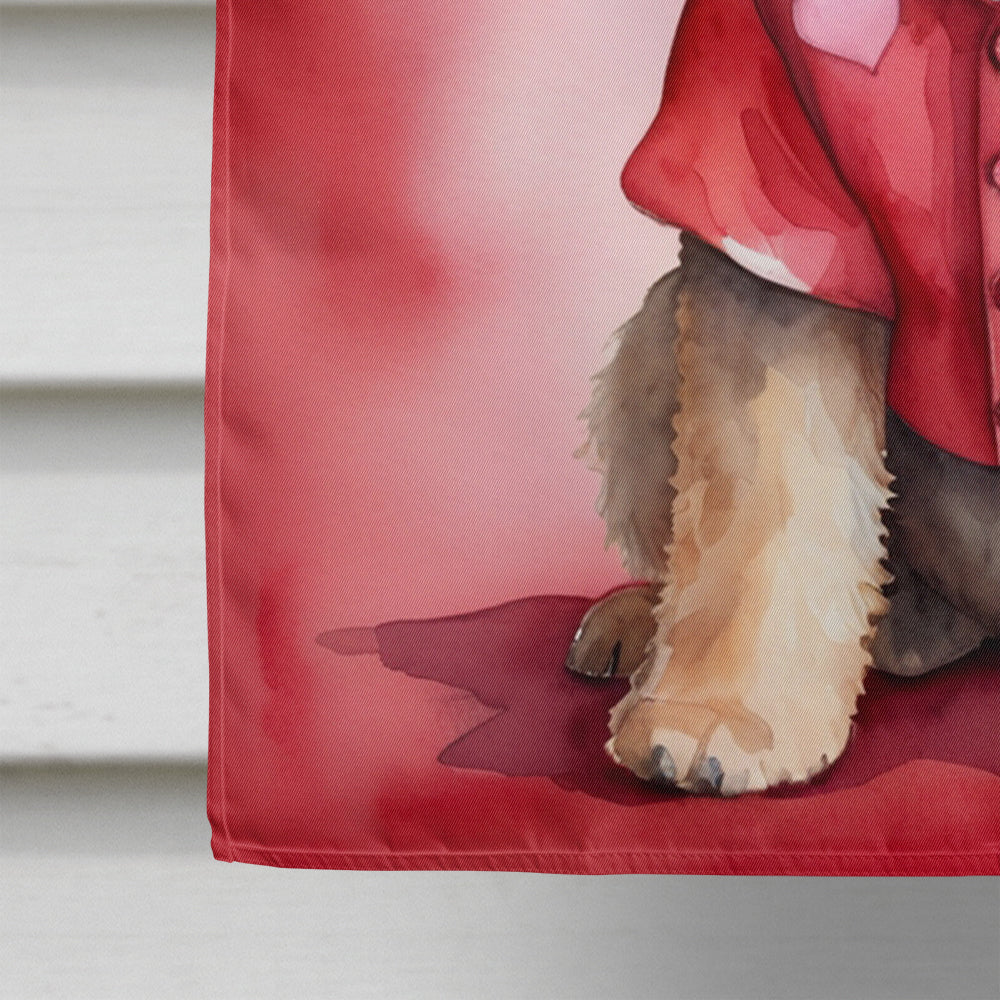 Lakeland Terrier My Valentine House Flag 28x40 Porch Sleeve Pole Decorative Outside Yard Banner Artwork Wall Hanging, Polyester