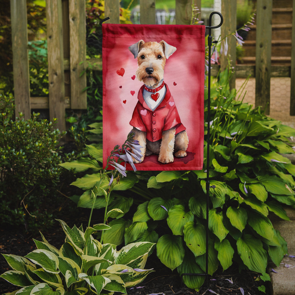 Lakeland Terrier My Valentine Garden Flag Mailbox Decorative Yard Banner Outside Patio Artwork for Flower Beds, Garden Size, Multicolor