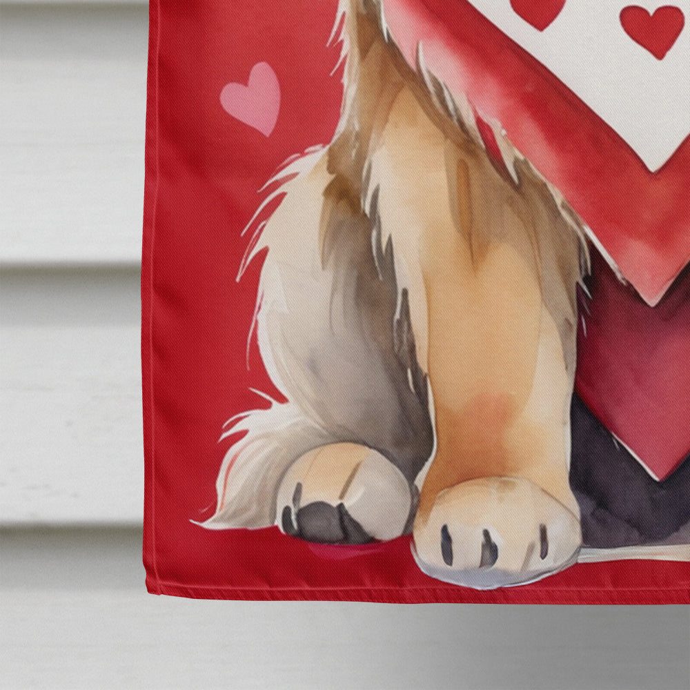 Leonberger My Valentine House Flag 28x40 Porch Sleeve Pole Decorative Outside Yard Banner Artwork Wall Hanging, Polyester
