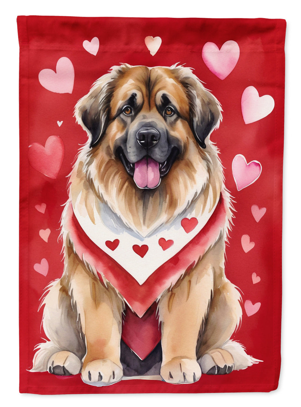 Leonberger My Valentine Garden Flag Mailbox Decorative Yard Banner Outside Patio Artwork for Flower Beds, Garden Size, Multicolor