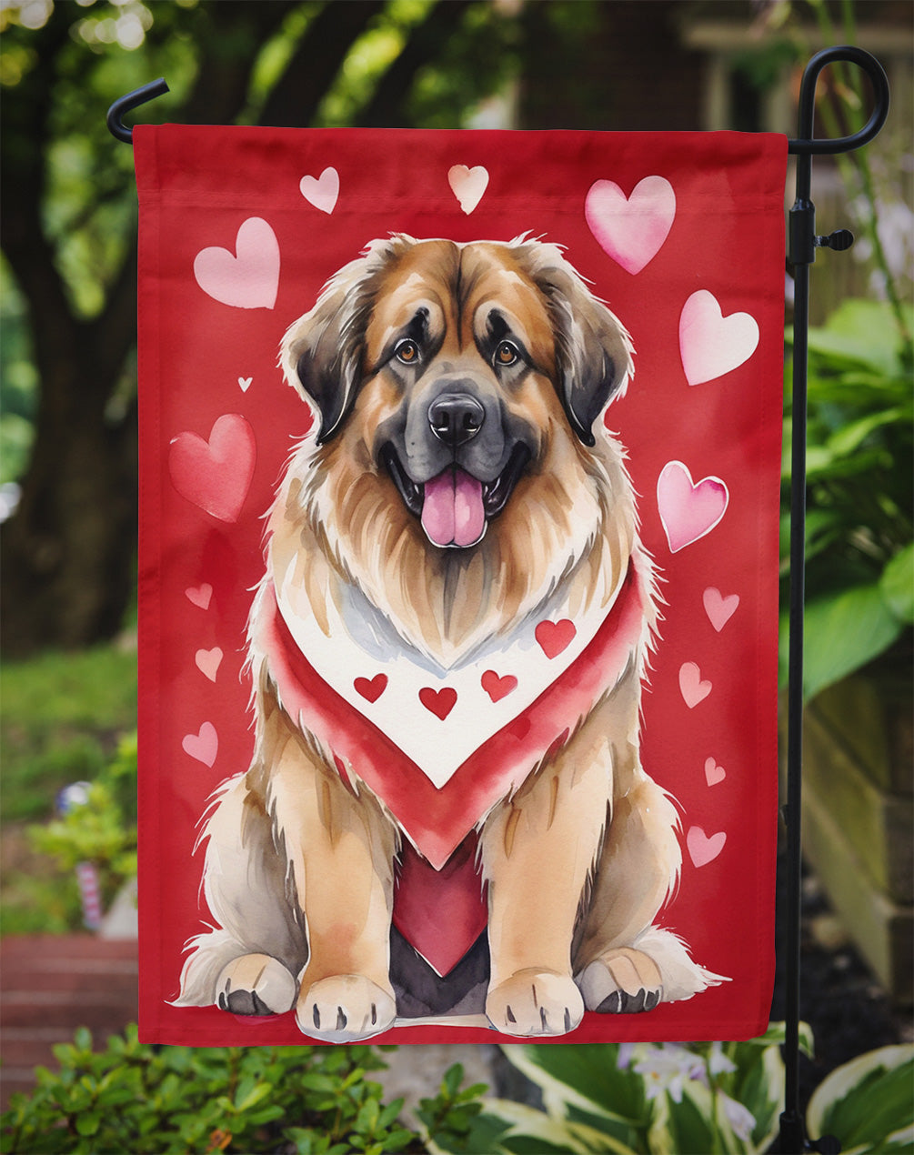 Leonberger My Valentine Garden Flag Mailbox Decorative Yard Banner Outside Patio Artwork for Flower Beds, Garden Size, Multicolor