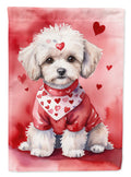 Maltipoo My Valentine House Flag 28x40 Porch Sleeve Pole Decorative Outside Yard Banner Artwork Wall Hanging, Polyester