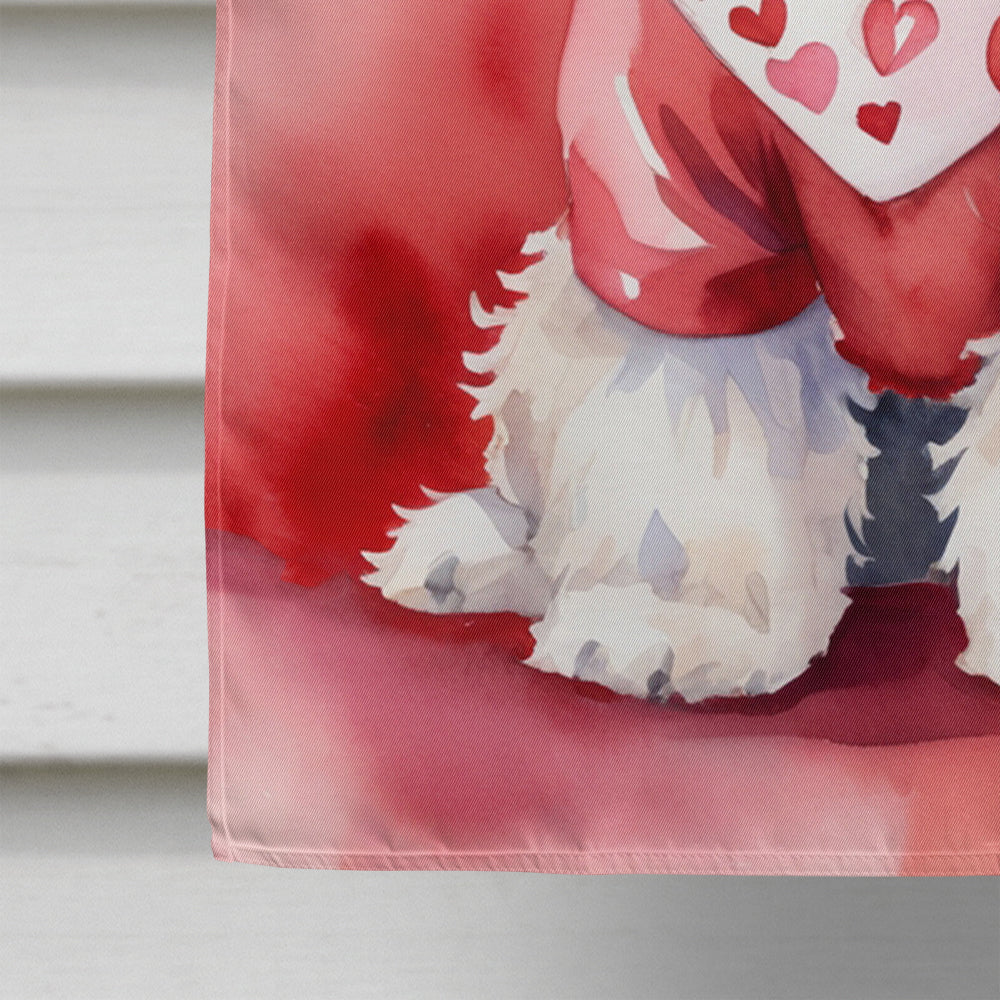 Maltipoo My Valentine House Flag 28x40 Porch Sleeve Pole Decorative Outside Yard Banner Artwork Wall Hanging, Polyester
