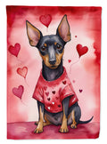 Manchester Terrier My Valentine Garden Flag Mailbox Decorative Yard Banner Outside Patio Artwork for Flower Beds, Garden Size, Multicolor