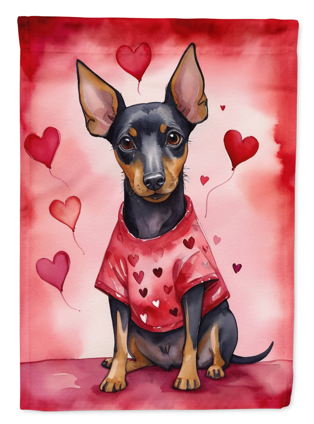 Manchester Terrier My Valentine Garden Flag Mailbox Decorative Yard Banner Outside Patio Artwork for Flower Beds, Garden Size, Multicolor