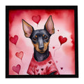 Manchester Terrier My Valentine Framed Metal Print Bathroom, Kitchen, Office, Home Decor Wall Art Ready to Hang, Square, 8X8
