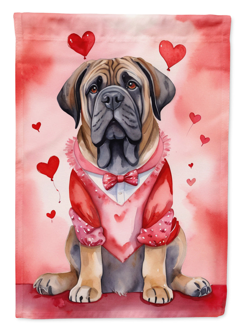 Mastiff My Valentine Garden Flag Mailbox Decorative Yard Banner Outside Patio Artwork for Flower Beds, Garden Size, Multicolor