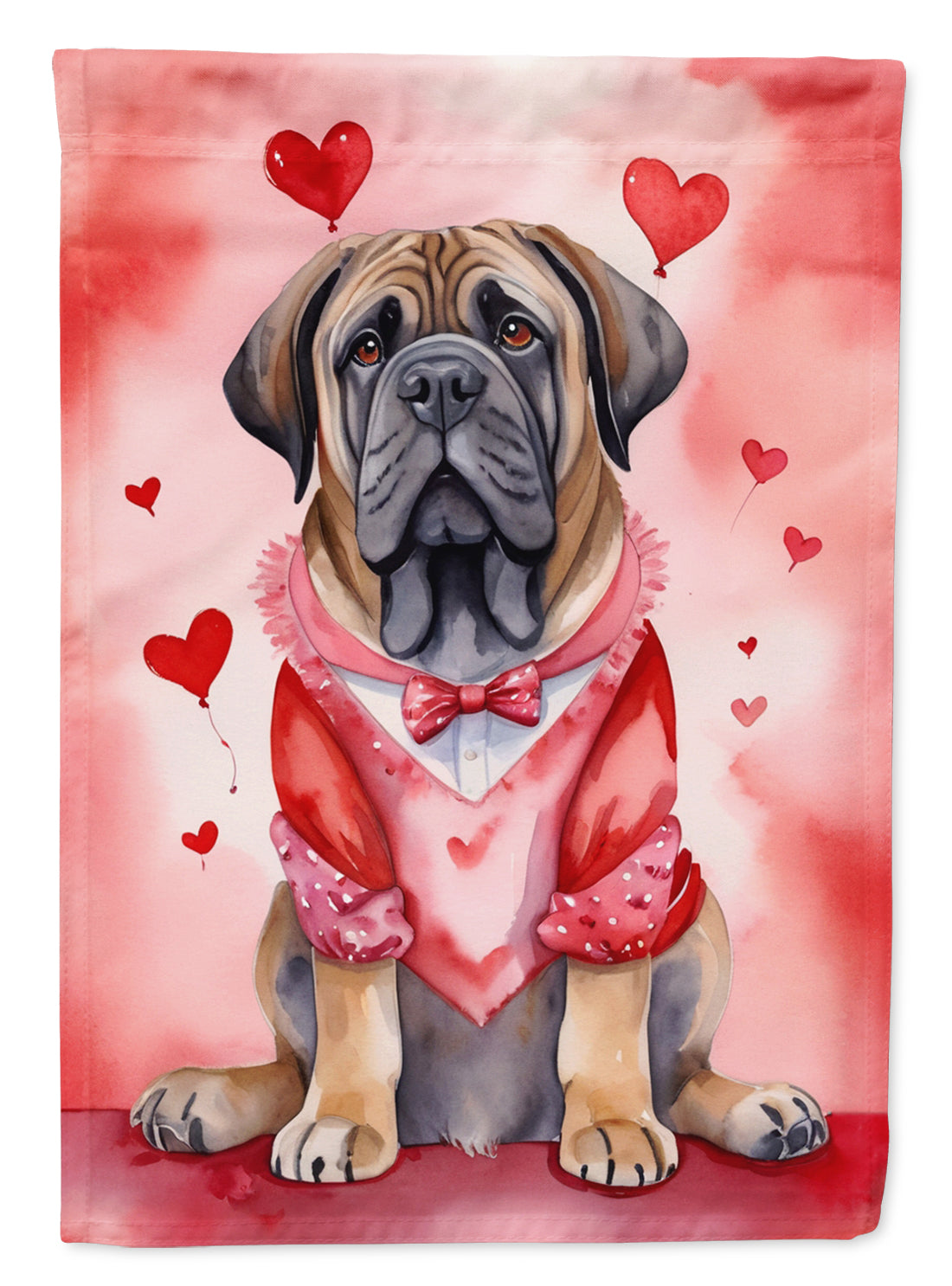 Mastiff My Valentine Garden Flag Mailbox Decorative Yard Banner Outside Patio Artwork for Flower Beds, Garden Size, Multicolor