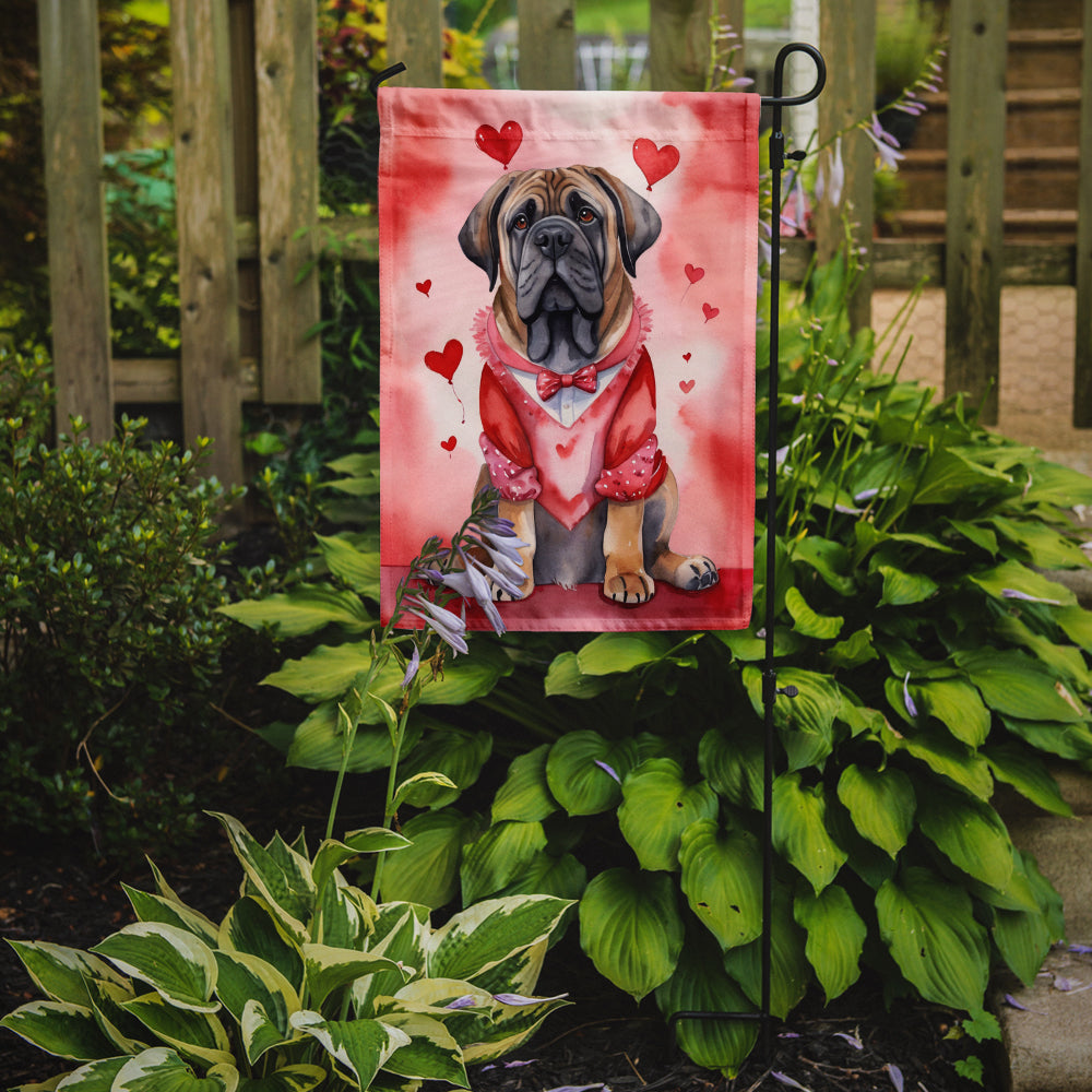 Mastiff My Valentine Garden Flag Mailbox Decorative Yard Banner Outside Patio Artwork for Flower Beds, Garden Size, Multicolor